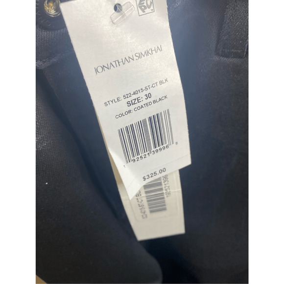 Jonathan Simkhai NWT Amelia Straight Leg Denim in Black Coated Size 30 - Picture 8 of 10